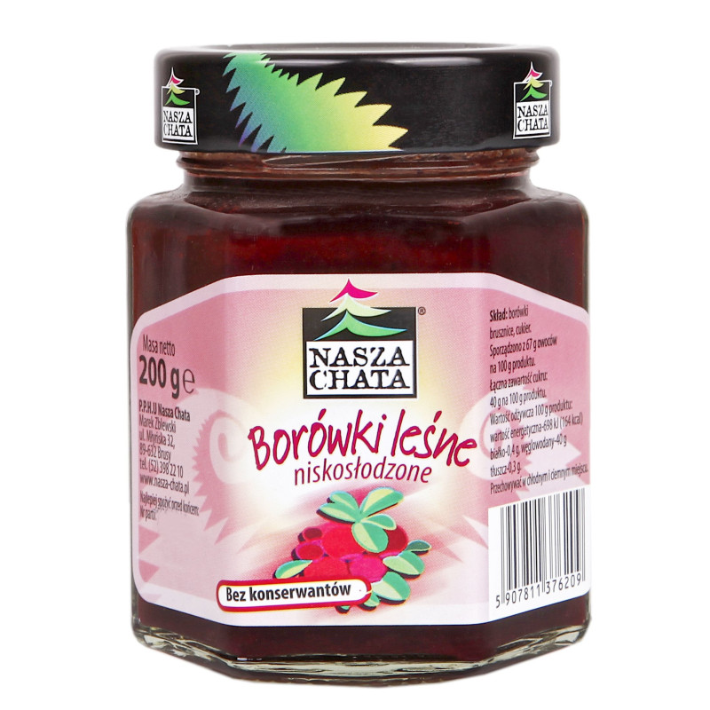 Borówki leśne niskosłodzone 230g Borówki leśne niskosłodzone 230g